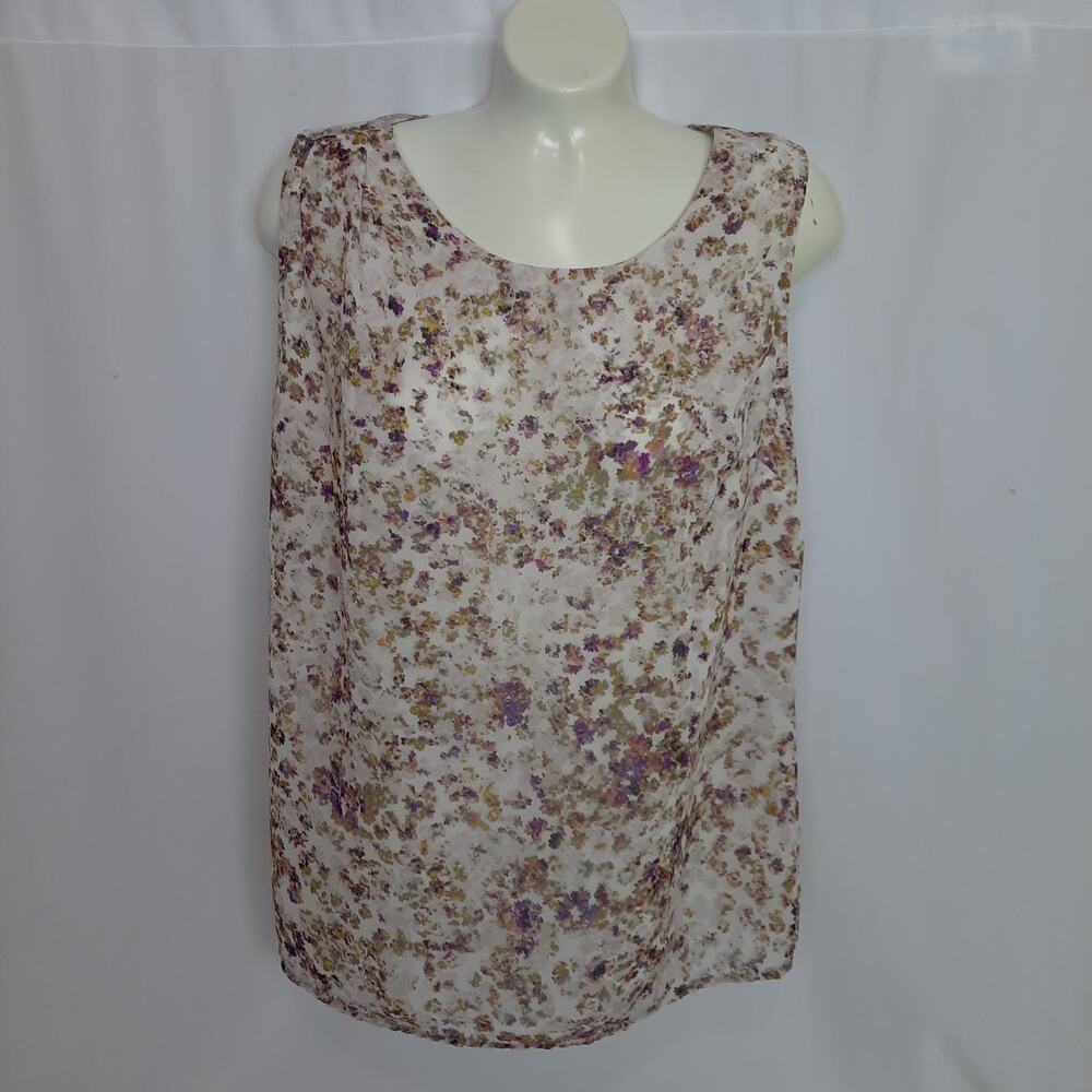 GAP Tank Top Pleated Cottagecore Vintage-Inspired Romantic Ditsy Floral Small